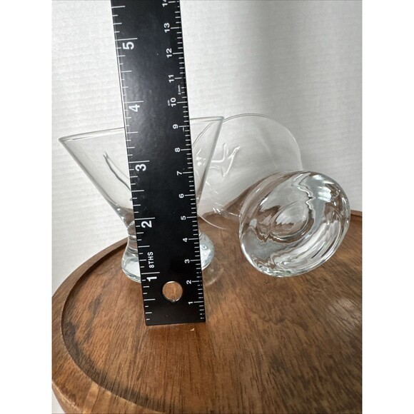 Grey Goose Vodka Stemless Martini Cocktail Glass Embossed Logo Set of 2 Heavy - Picture 9 of 9